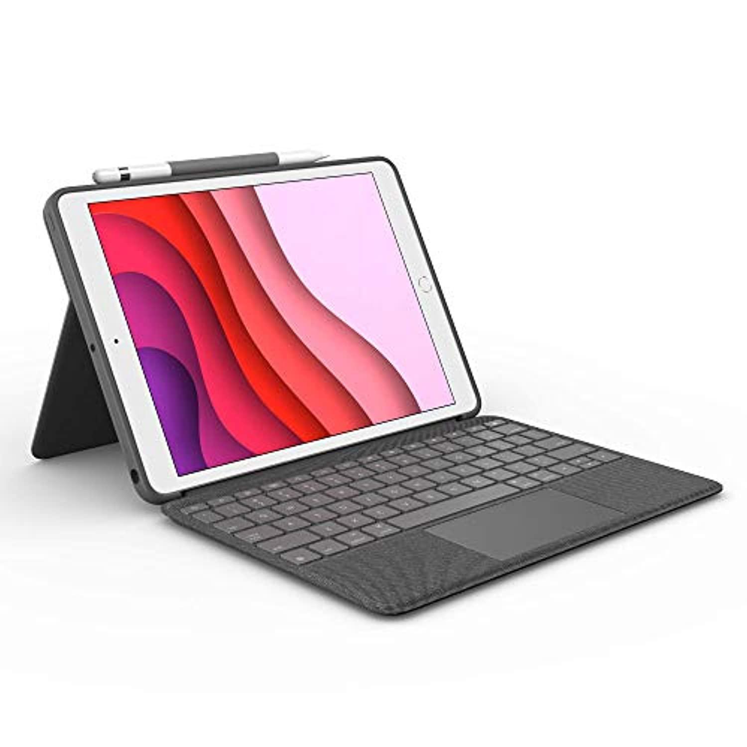 Logitech Combo Touch for iPad (7th, 8th and 9th generation) keyboard case with trackpad, wireless keyboard, and Smart Connector technology — Graphite (920-009608)
