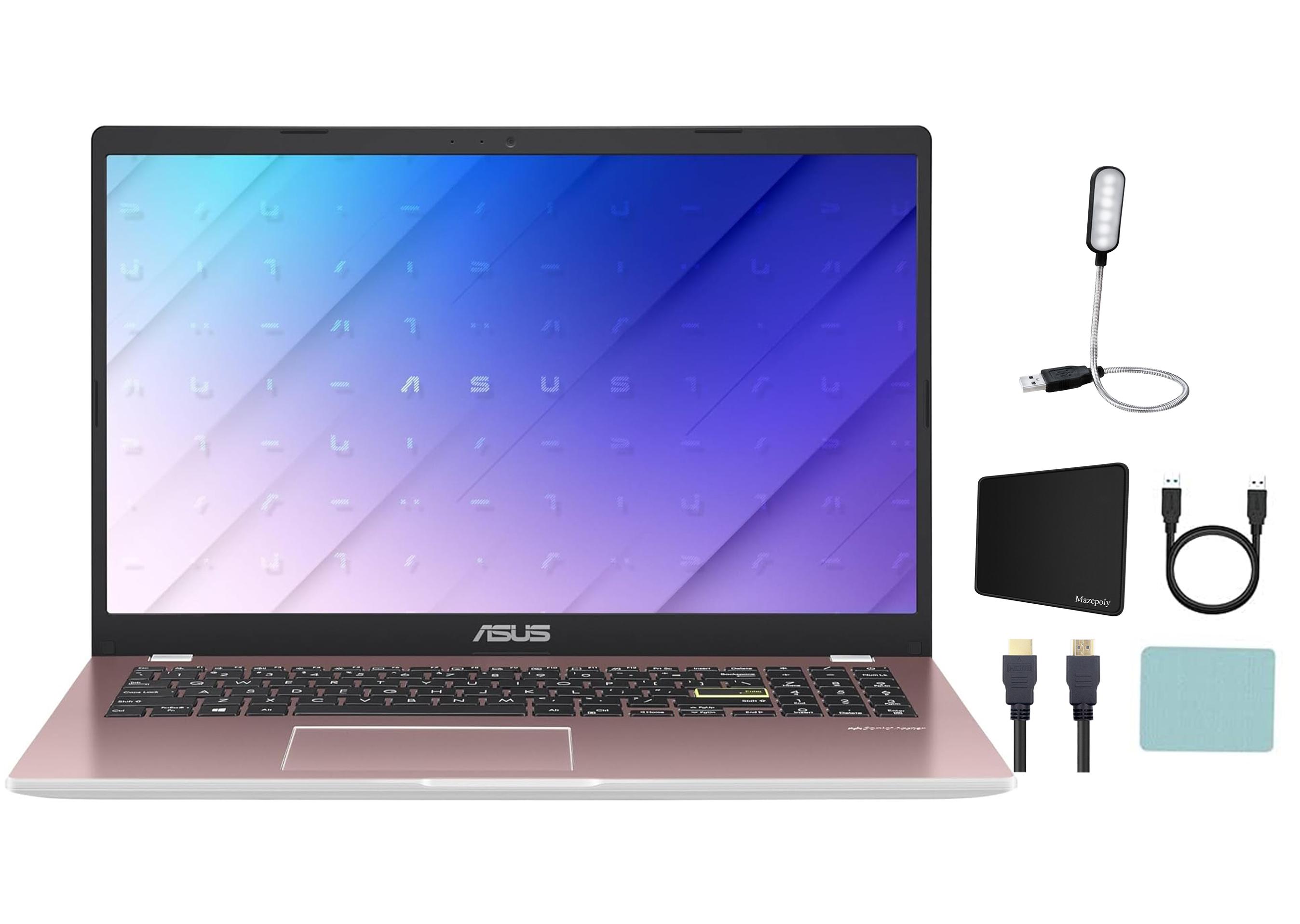 ASUS L510 15.6″ FHD Student Laptop, Intel Celeron N4020 up to 2.8 GHz CPU, 4GB RAM, 128GB eMMC Storage, Intel UHD Graphics, Backlit Keyboard, 1-Year Office 365, Win11 HS, Pink + Mazepoly Accessories