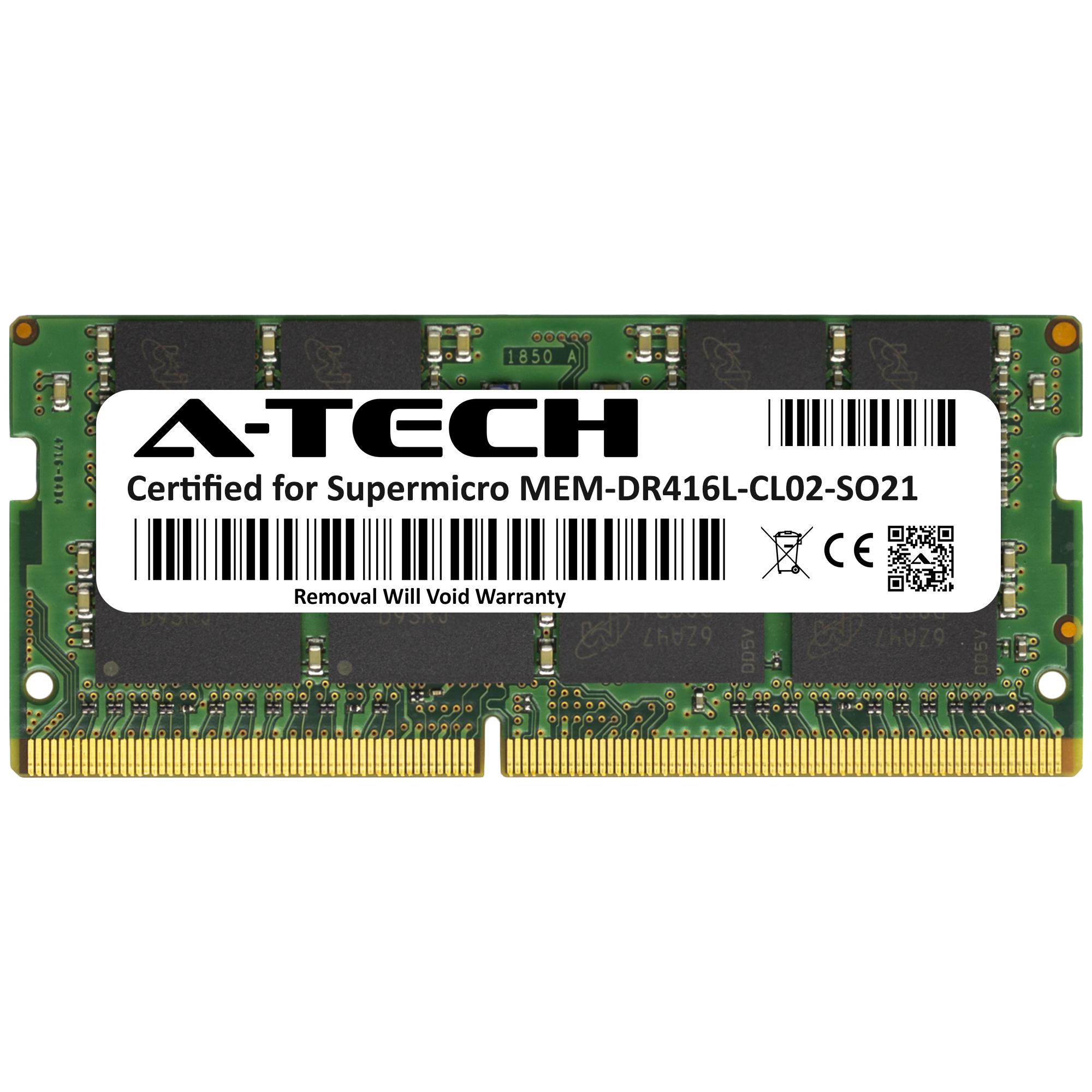 Supermicro Certified MEM-DR416L-CL02-SO21 | Micron 16GB PC4-17000 DDR4 2133MHz 2Rx8 Non-ECC SODIMM 260-Pin Laptop Memory RAM