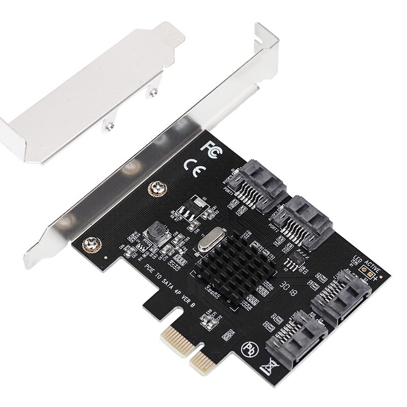 Карта расширения SATA3.0 для ПК — 4 порта, PCIE, Windows/Linux