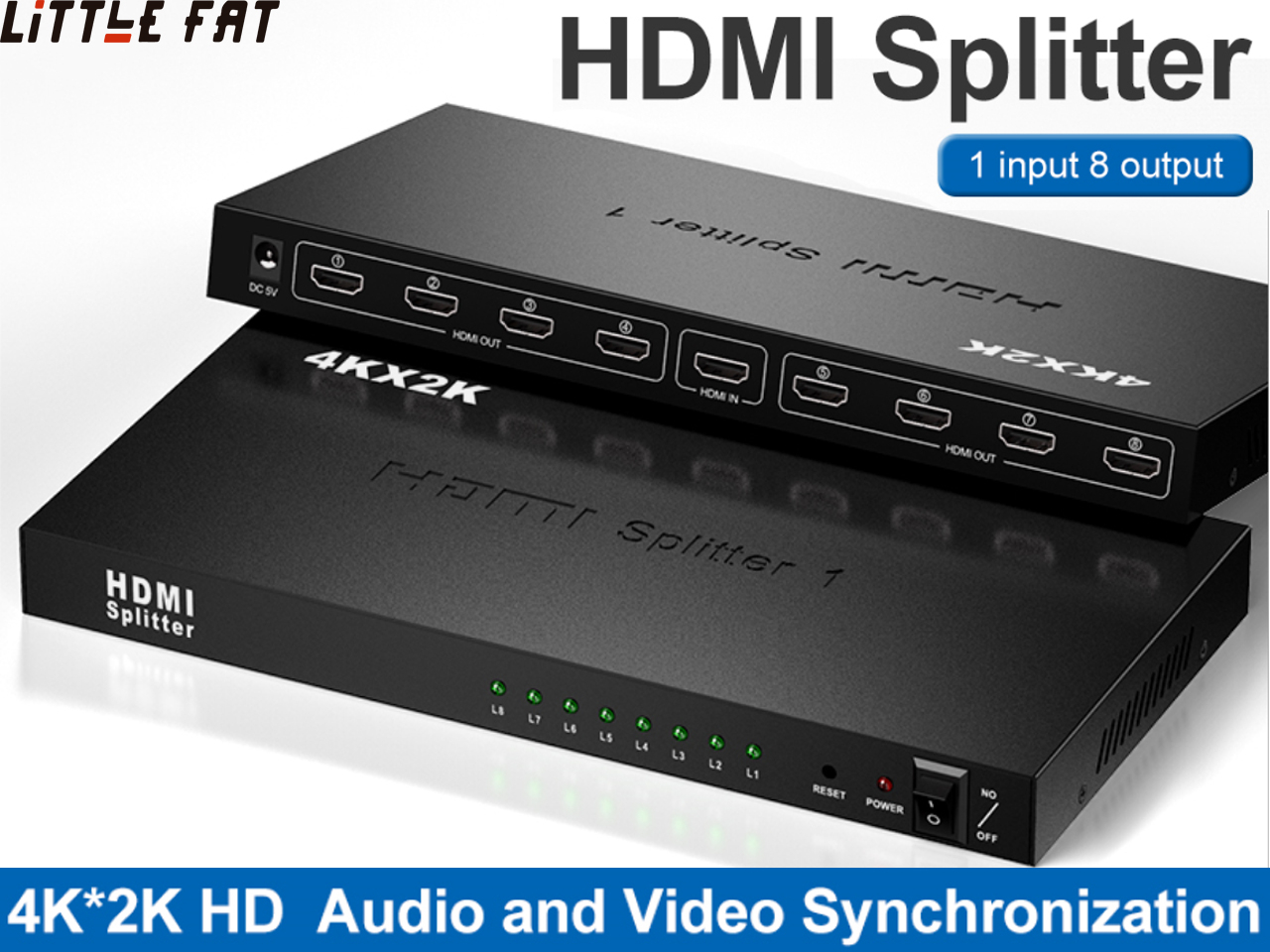 HDMI splitter one to eight HD 4K*2K split screen splitter HDMI Output 1080p 4K 1×2 1×4 HD CP Stripper 3D Splitter Power Signal Amplifier HDMI Splitter For HDTV DVD PS3 Xbox