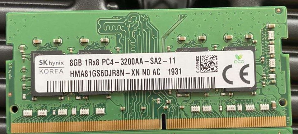SK HYNIX HMA81GS6DJR8N-XN 8GB 3200 DDR4 1Rx8 PC4-3200AA-SA2-11 260Pin SODIMM 1.2V For Laptop