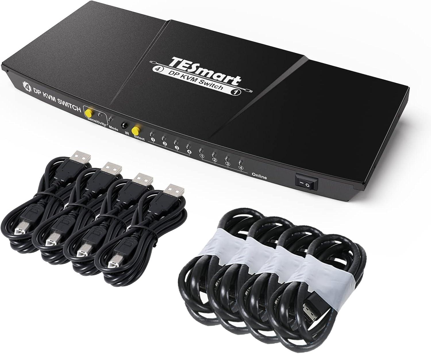 KVM Switch DisplayPort 4-Port — UHD 4K@60Hz для 4 ПК