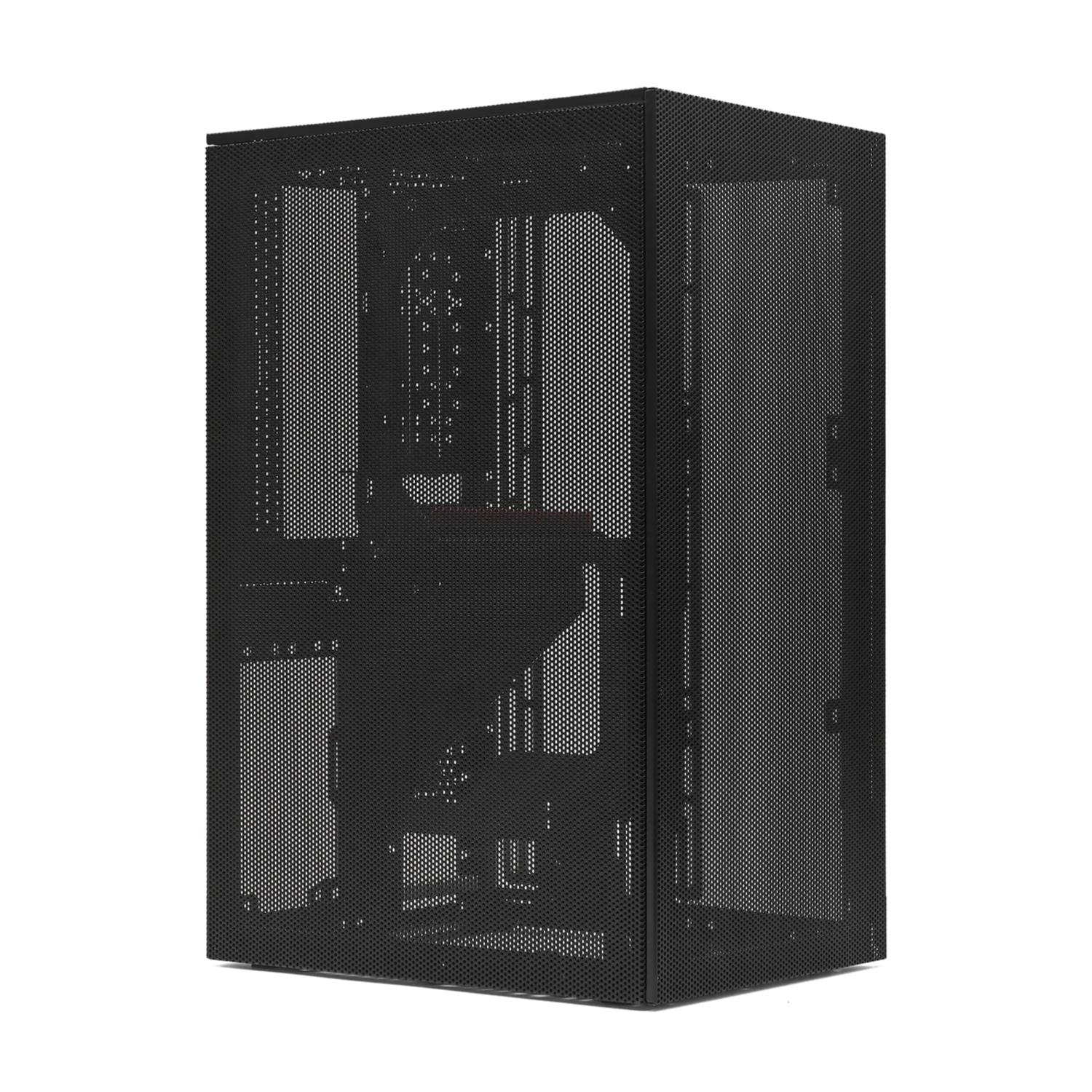 SSUPD Meshroom S V2 Mini-ITX Small Form Factor (SFF) Case — Full Mesh Side Panel without PCIe Riser Cable — Black Color, Tool-Free and Easy Accessibility