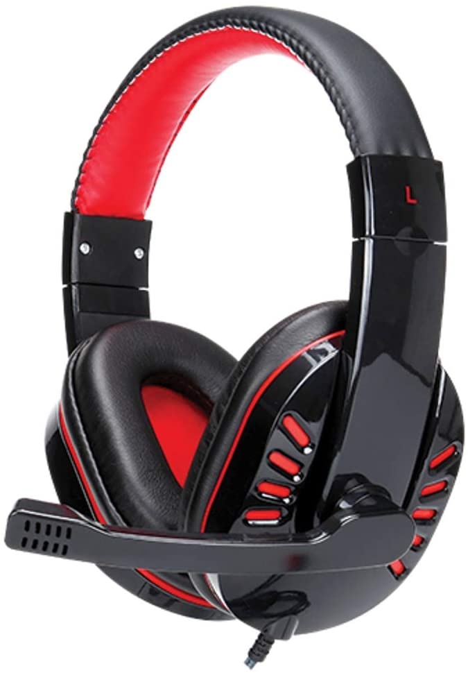 Supersonic Gaming Headphones W/ MIC for PC, Laptops, PS4, Xbox One, Nintendo Wii U& More Black/Red (IQ-450G)