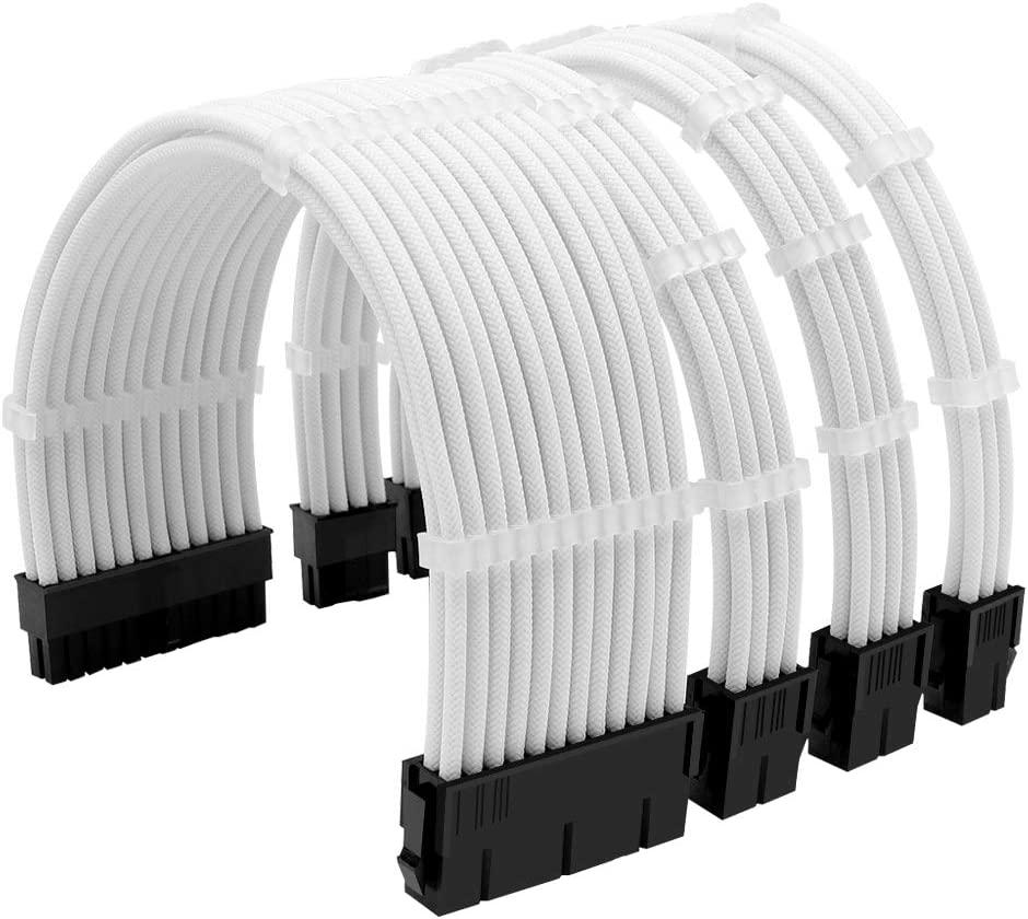 Набор кабелей питания 16AWG 30см с модом Sleeved (Белый)