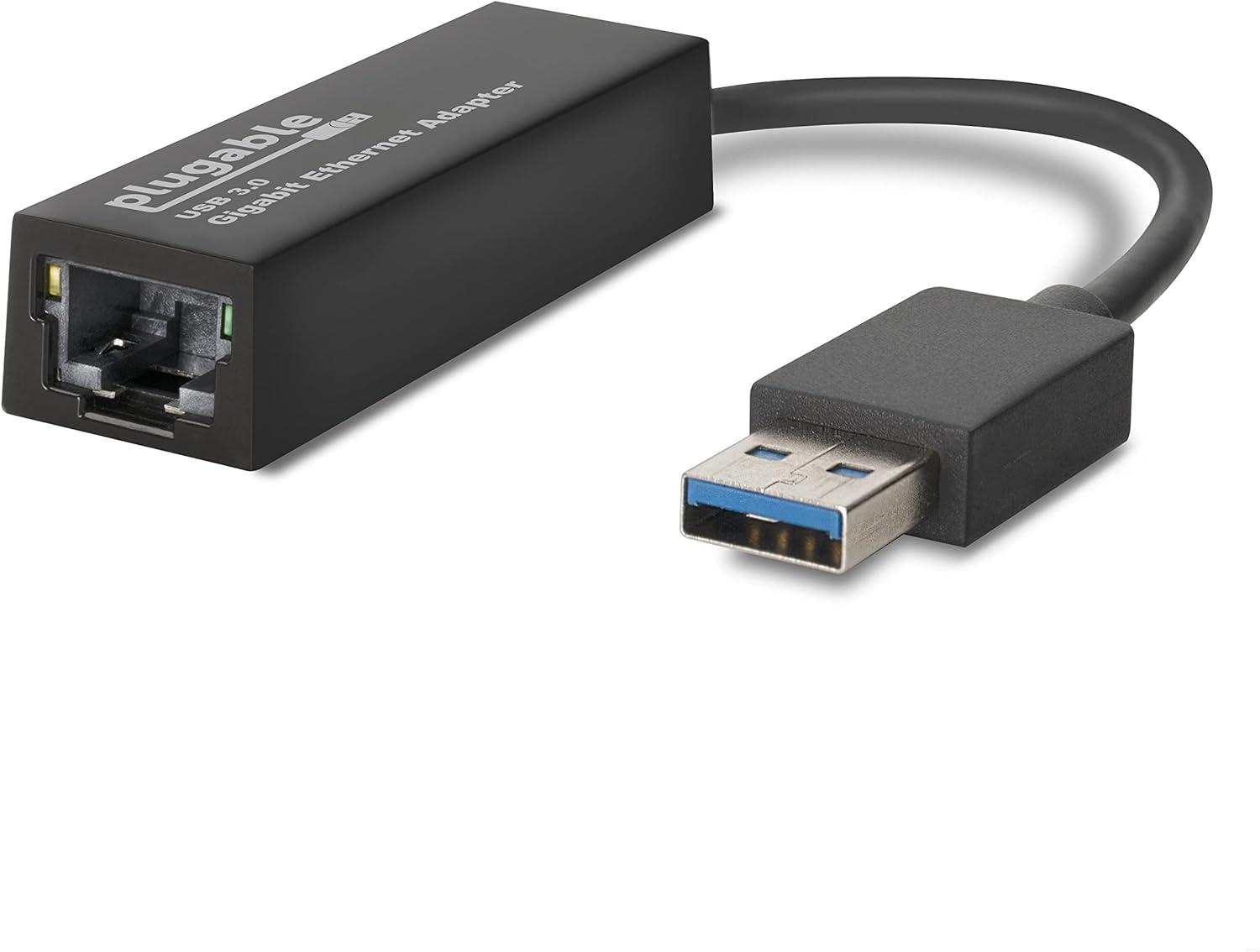 Plugable USB to Ethernet Adapter, USB 3.0 to Gigabit Ethernet, Supports Windows 11, 10, 8.1, 7, XP, Linux, Chrome OS