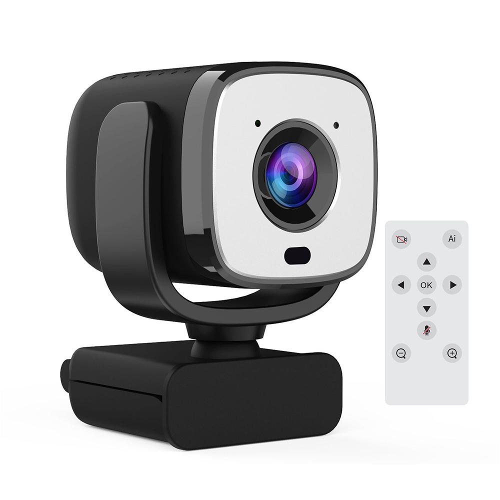 Goaic 4K Webcam 3840P 30FPS Web Camera AI Auto Face Tracking Living Stream Camera with Microphone Remote Control for Tiktok Zoom (Black)