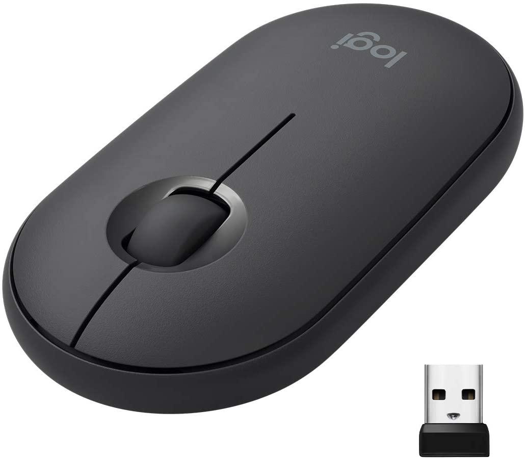 Logitech Pebble M350 Portable Wireless Mouse with Bluetooth or USB — Graphite