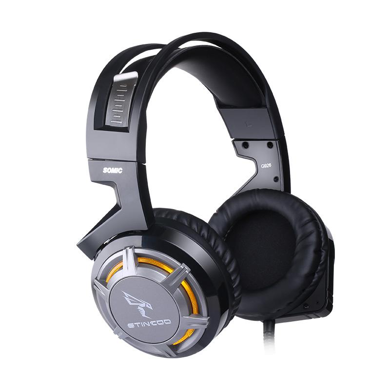 SOMIC G926 PC Gaming Headphones, USB Headsets with HiFi Stereo Sound and Extra Sound Card