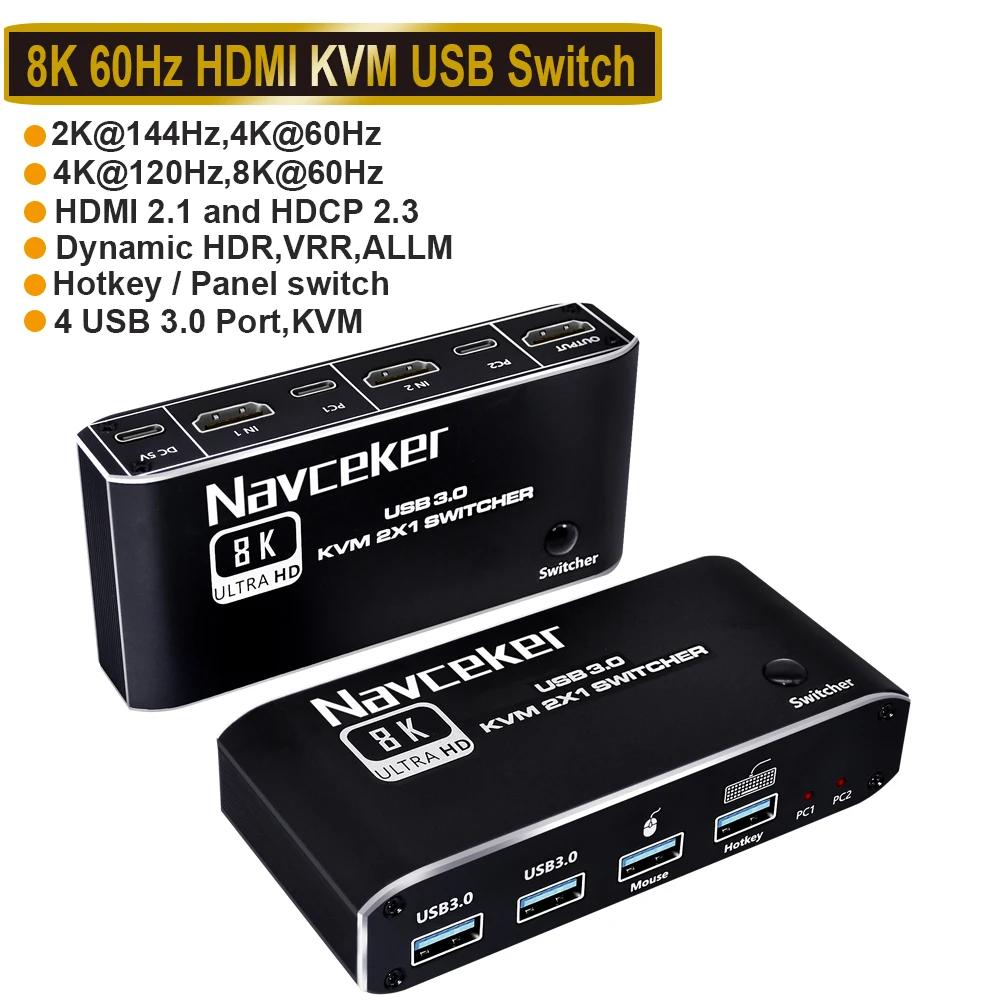 8K KVM Switch HDMI-compatible 4K 120Hz 2 Port HD KVM Switcher Box USB for Shared Monitor Keyboard And Mouse Printer PC(HDMI KVM Switch)
(ZY-AK4)