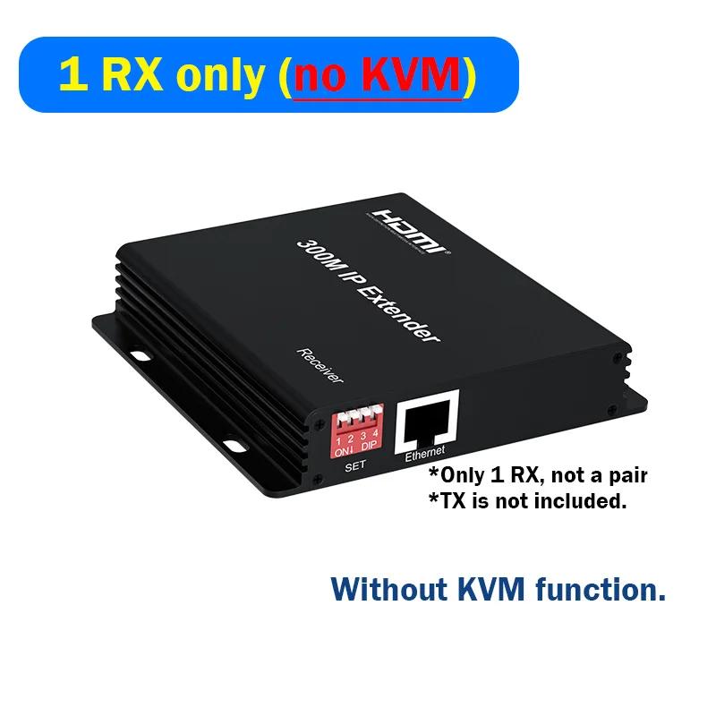 (with US Plug)(only 1 RX (no KVM))300M IP HDMI KVM Extender over Rj45 cat5e/6 HDMI Ethernet Video Extension Muitlpoint Cascade Extender support via Network Switch
