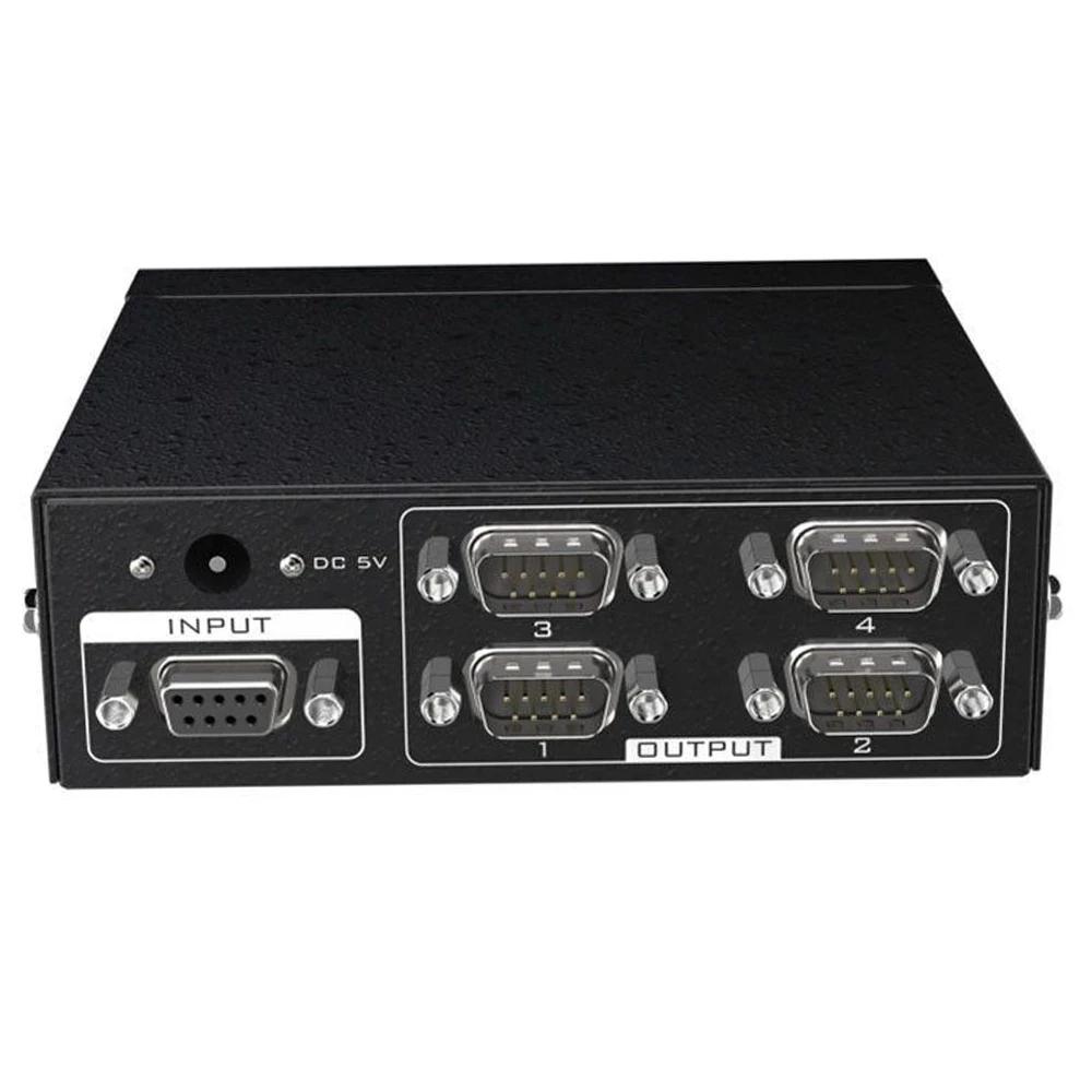 (AU Plug)(4 port)4 Port Active Serial RS232 Splitter 1 to 4 RS232 bi-direction Switcher Splitter 4 to 1 Support Bidirectional Transmission