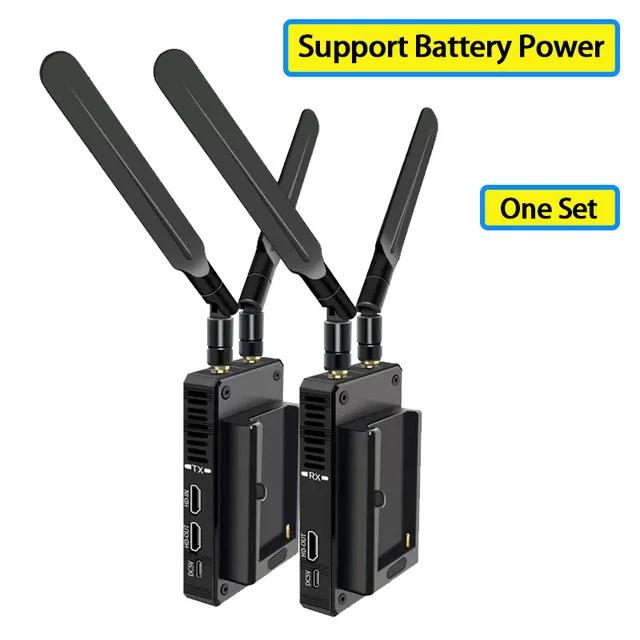(AU Plug)(TX RX (Battery))200M Wireless HDMI Extender 1080P WiFi HDMI Extender Video Transmitter for Live Streaming PC Camera Camcorder TV Support Battery