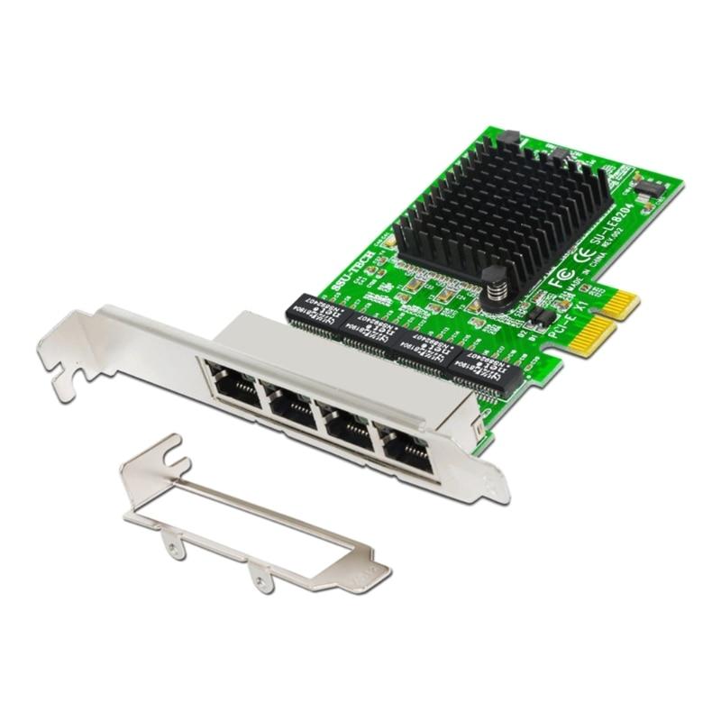 PCI-Express  Card PCIE X1 to 4 Port RJ45 1000Mbps Ethernet LAN Adapter Dropship