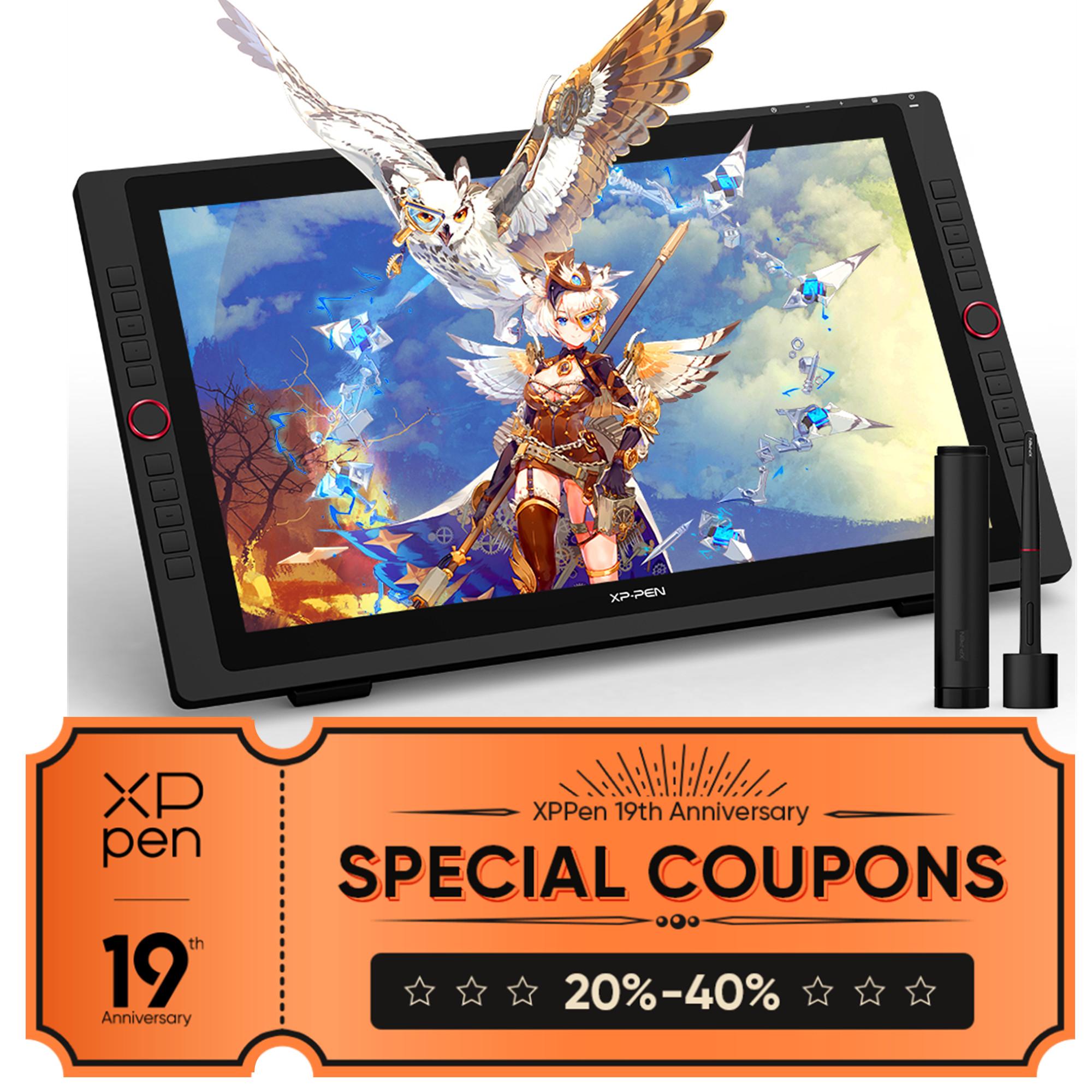 XP-PEN Artist22R Pro Drawing Monitor 21.5 Inch Pen Display Graphic Tablet with Two Red Dial Wheels,20 Express Keys,2 Battery-Free Stylus with 60° Tilt Sensor,88% NTSC (Adobe RGB 90%,sRGB 120%)