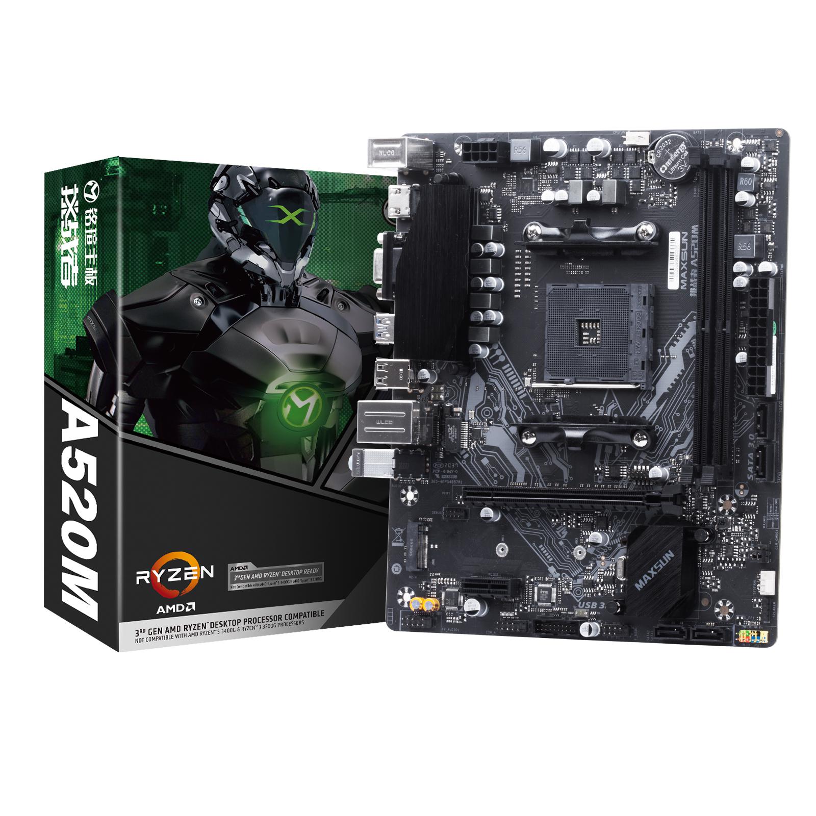 Материнская плата MAXSUN A520M – поддержка Ryzen 1000-4000