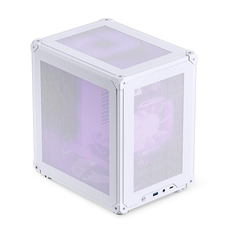 JONSBO C6  WHITE MATX Mesh Case,Simple Compact Desktop Micro ATX Chassis,1+2 Disk Bays Steel Plate Case,ATX Power Bite (L185mm Max.),Support 75mm CPU Cooler,Upper Cover/Side Panel Tool-free Open,White