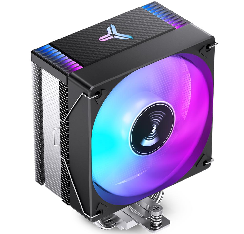 JONSBO CR1000 EVO COLOR Silent Series CPU Cooler , Air Cooler RGB H154mm, 4 Copper Heat Pipe Insert Aluminum Fin for AM4/AM5/Intel LGA1700, 120mm PWM RGB 9-blades Fan , Top Cover RGB, Black