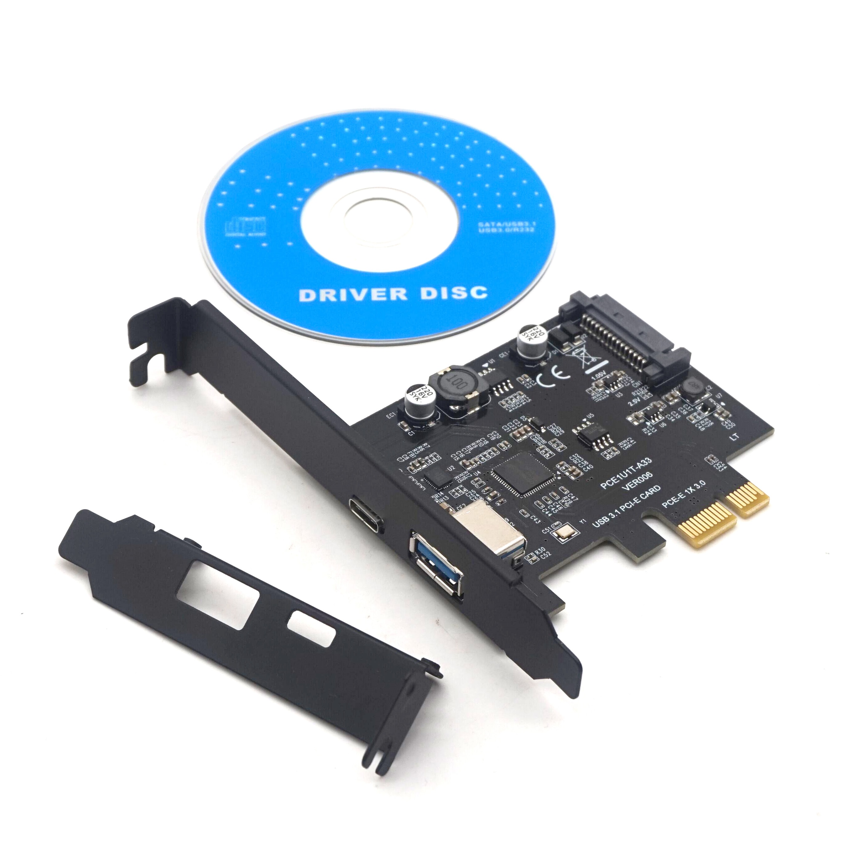 Weastlinks Карта расширения USB 3.1 Type-C + USB 3.0 PCI-Express с питанием SATA