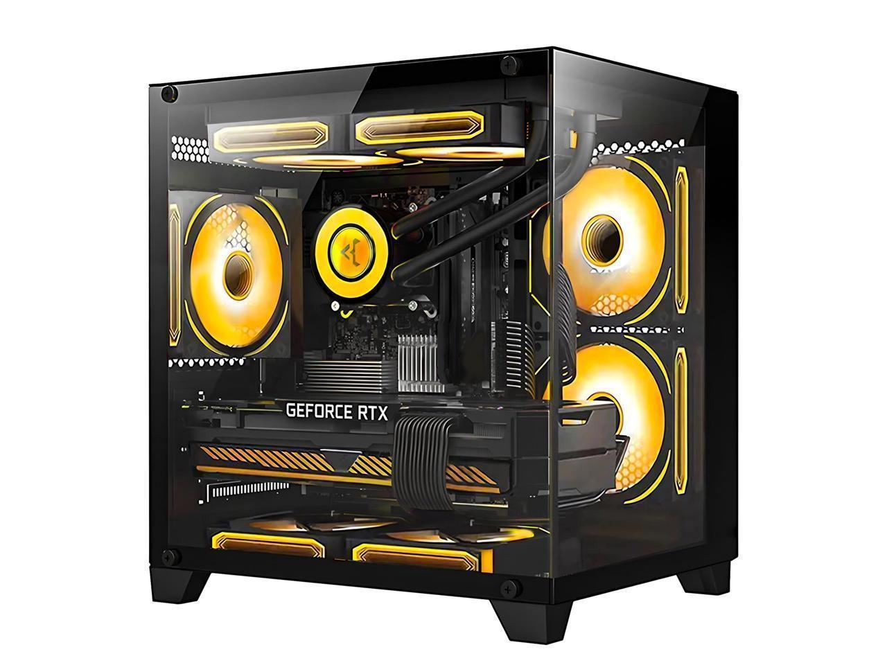 H.E. Gaming PC -AMD Ryzen 5 5600G 3.9GHz — RTX 3060 12GB -16GB DDR4 RAM -1TB M.2 +1TB SATA SSD-240 Liquid Cooler -WIFI &Bluetooth Ready -RGB Fans-Windows 11 Pro Desktop Computer