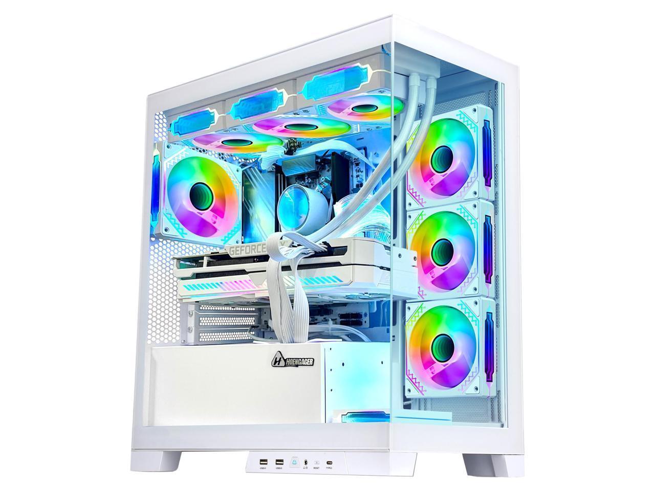 Hoengager Ocean Park Gaming PC- AMD Ryzen 7 5700X  3.4 GHz- GeForce RTX 4070 Super 12G -32GB DDR4 3200MHz -1TB PCIe SSD -WIFI ,Bluetooth ,HDMI  -Windows 11 Pro Desktop