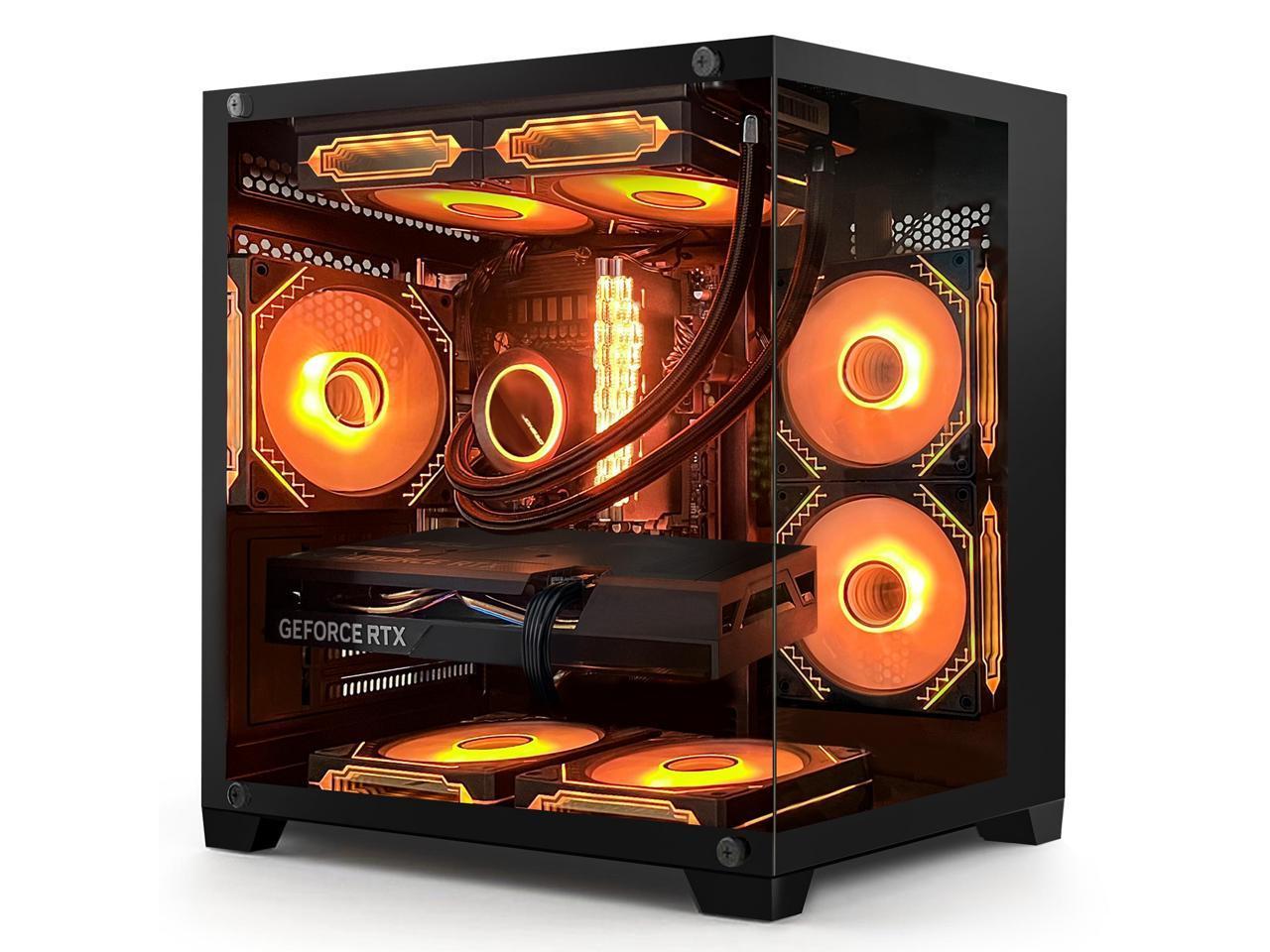 Hoengager Gaming PC — Intel i5 12400F 6-Core up to 4.4 Ghz — GeForce RTX 4060 8GB — 16GB DDR4 3200MHz — 1TB PCIe SSD — Adjustable RGB Fans- Windows 11 Pro -Black