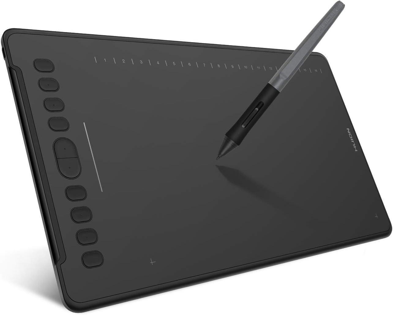 HUION Inspiroy H1161 Graphics Drawing Tablets, Touch Strip and 8192 Pen Pressure Sketch Tablet with Battery-Free Stylus,10 Shortcut Keys, Compatible with Android, Windows, and Mac