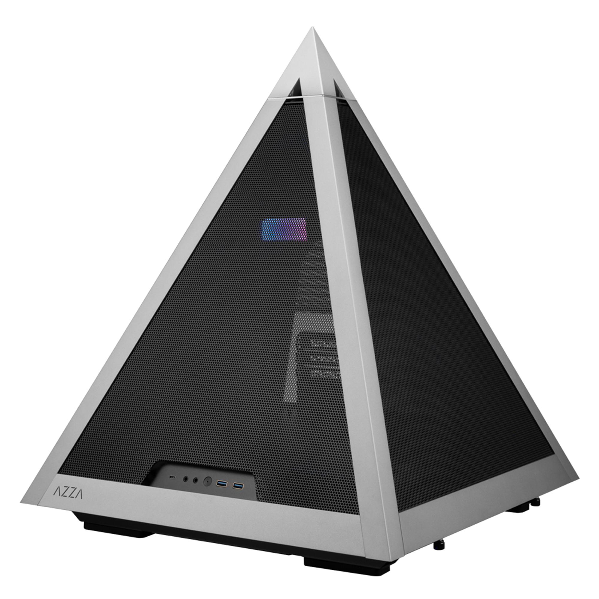 AZZA PYRAMID 804M / PCIE 4.0 included / Gaming / CNC ATX Case / Metal Mesh / Aluminum Frame  / Type-C Port /1x120mm ARGB fan included mesh