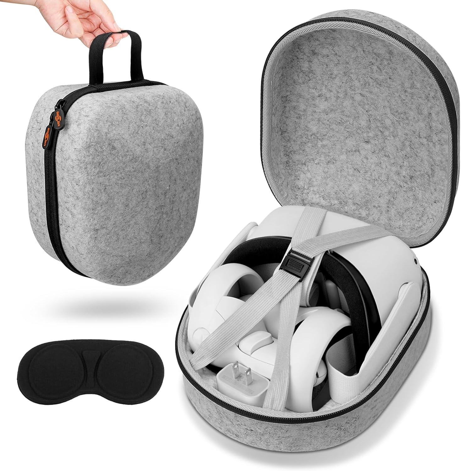 sarlar Carrying Case Compatible with Meta/Oculus Quest 2 and Accessories, Hard Travel Bag for Lightweight and Portable Protection