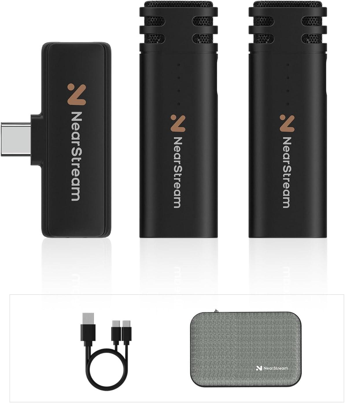 AWM10T Mini Wireless Lavalier Microphone for PC, Computer, Smartphone, Lapel Microphone Wireless for Recording, Streaming, Interview, Clip on Microphone with 6H Duration, 35ft Range