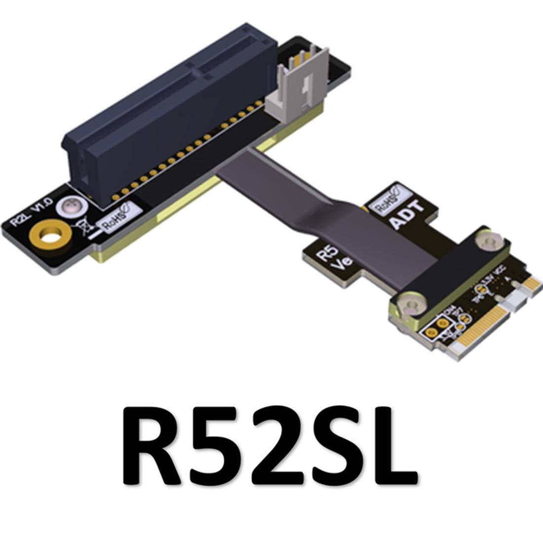 M.2 WiFi A E Key A+E To PCI-e 4x x4 Riser PCI Express Extender Adapter Ribbon Cable Gen3.0 Pcie 3.0 x1 Speed M2 Card Extension(R52SL)(50cm)