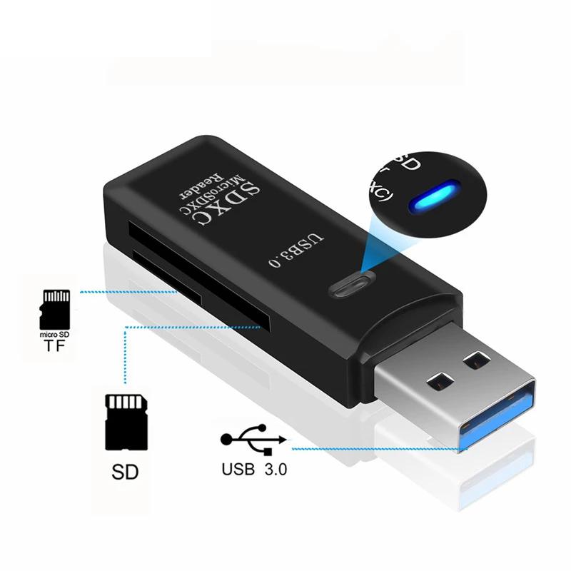 USB3.0 phone memory Micro SD TF card SLR camera SD multi-function card reader Multi-Smart Card Reader For Notebook Computer Color random delivery