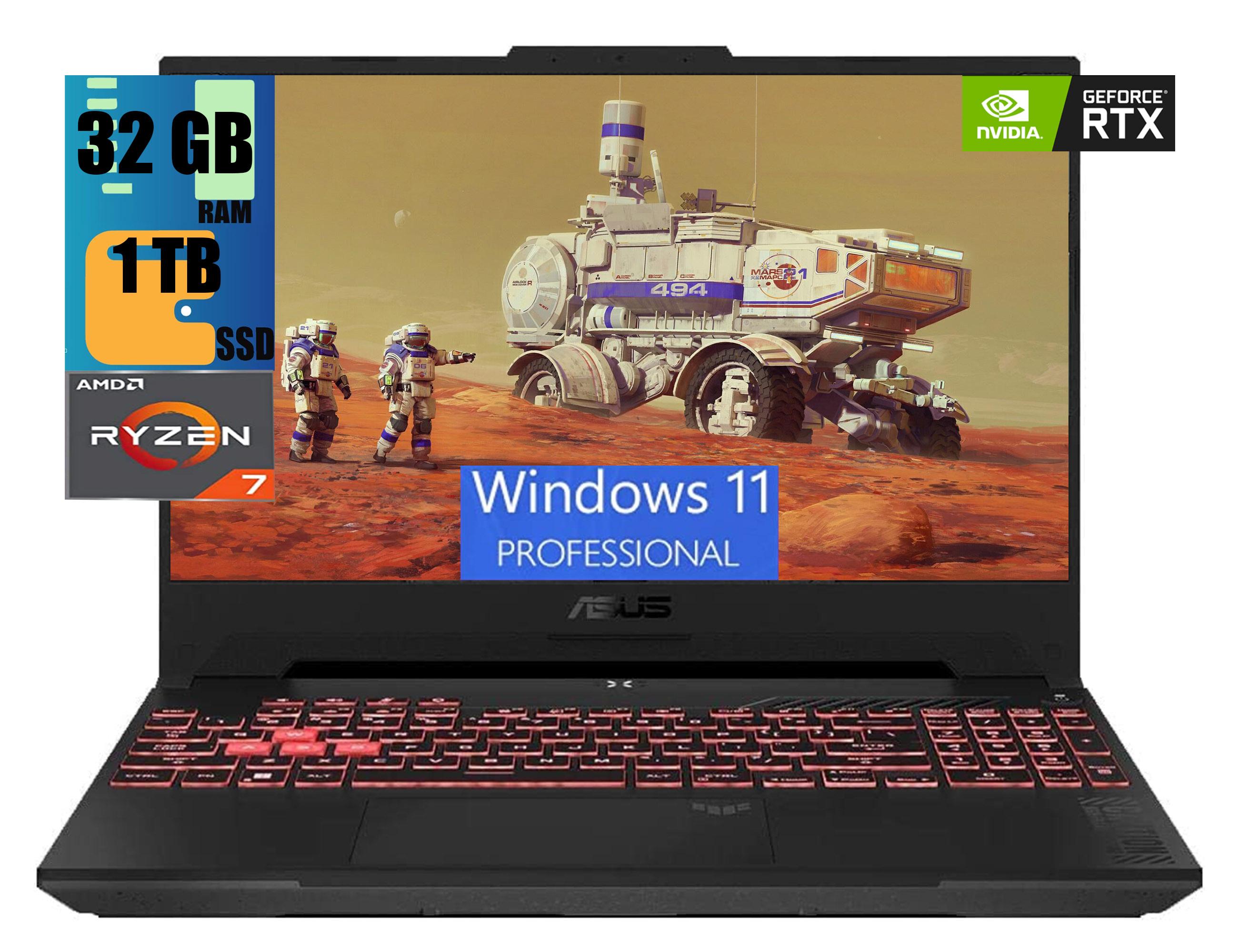 ASUS TUF Gaming A15 Gaming Laptop, 15.6″ 144Hz Full HD (1920×1080) Display, AMD Ryzen 7 7735HS 8 Cores, NVIDIA GeForce RTX 4050 6GB GDDR6, 32GB DDR5  1TB PCIe SSD, Wi-Fi 6E, Windows 11 Pro