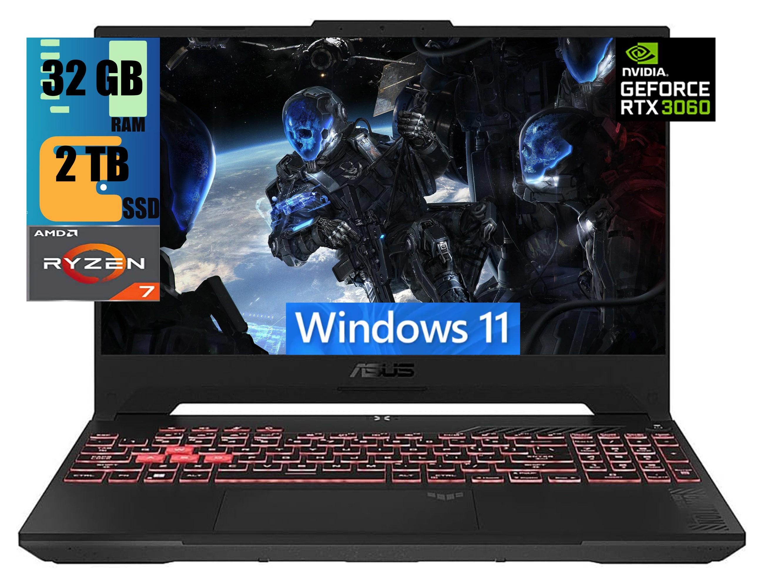 ASUS TUF Gaming A17 Gaming Laptop, 17.3″ 144Hz FHD Display, AMD Ryzen 7 6800H Octa-core Processor, NVIDIA GeForce RTX 3060 6GB GDDR6, 32GB DDR5  2TB PCIe SSD, Wi-Fi 6, Windows 11