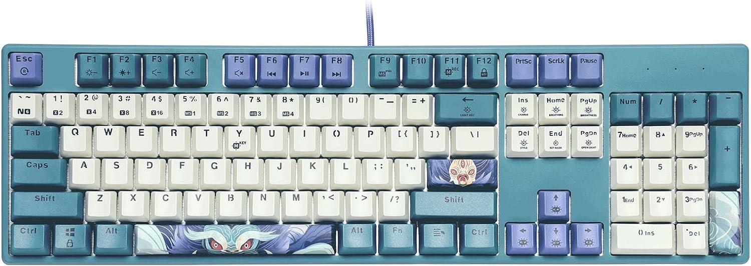 Механическая игровая клавиатура Gluttony с подсветкой, Kailh Rose Red, PBT