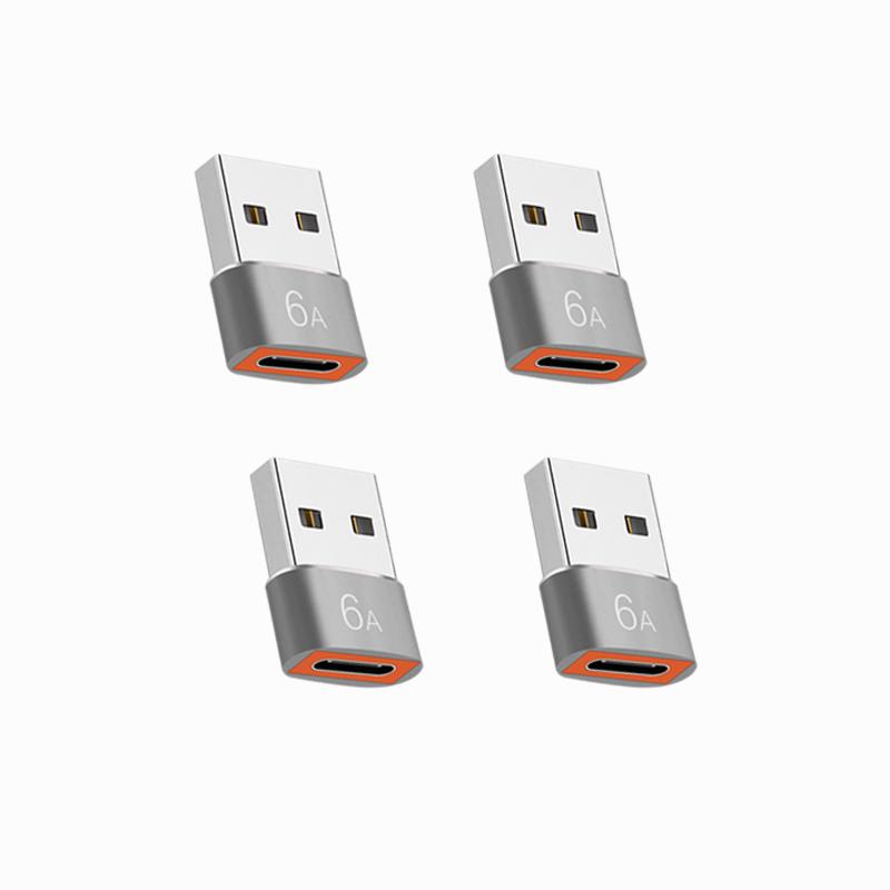 Адаптер USB 3.0 to Type-C (4 шт.) — для телефонов, компьютеров и автозарядок
