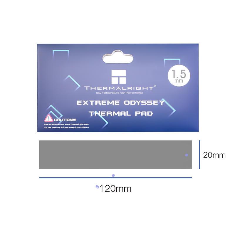 Thermalright Extreme Odyssey Thermal Pad 12.8 W/mK Non Conductive Heat Resistance High Temperature Resistance Silicone Thermal Pads Suitable for Laptop Heatsink/GPU/CPU/LED Cooler 120x20x1.5mm