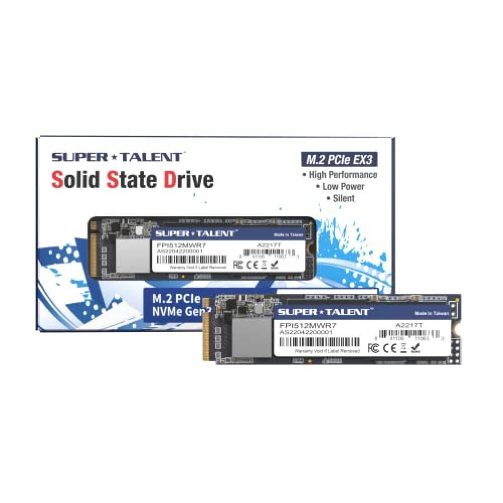 Super Talent Super Talent Internal SSD 512GB PCIe Gen3x4 NVMe M.2 Up to 3000MB/s FPI512MWR7 Domestic Product