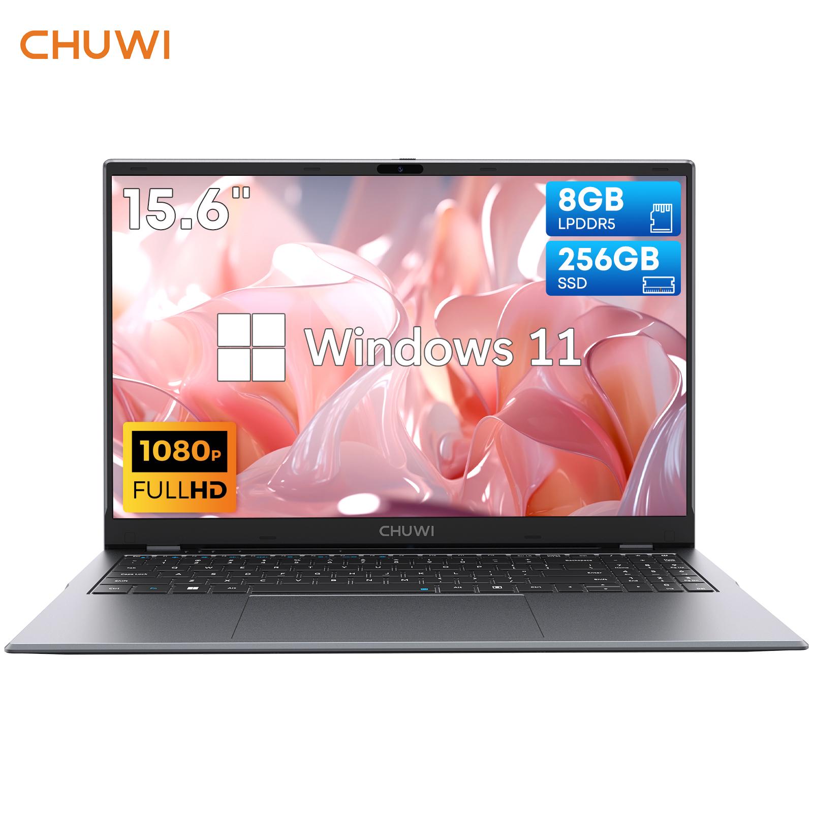 CHUWI  15.6″ HeroBook Plus  Laptop Computer, 8GB RAM 256GB SSD, Windows 11 Laptop, Intel Celeron N4020 Processor, 1920x1080P FHD Display, Ultra Slim Notebook PC, WiFi, BT4.2