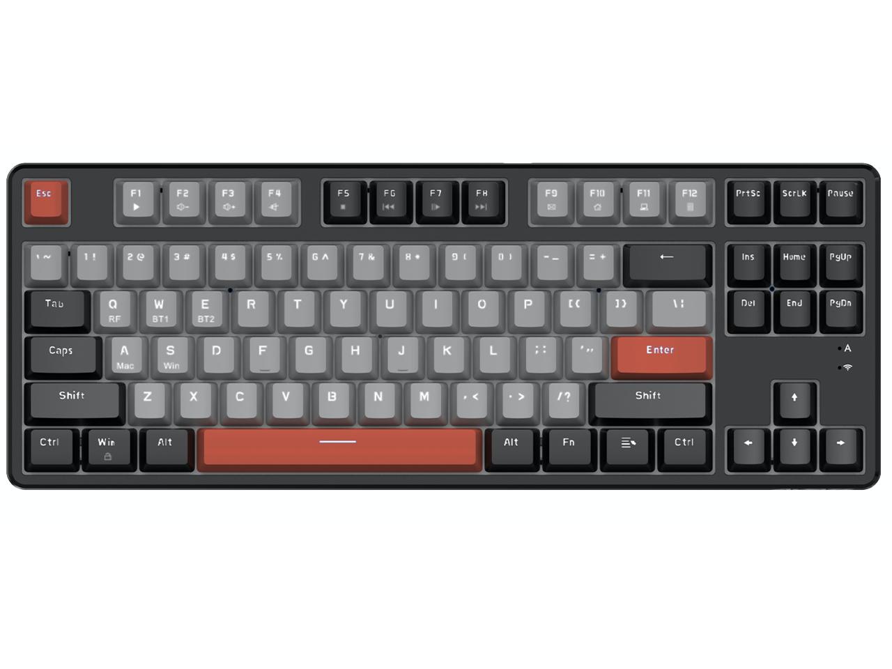 Ajazz AK871: Механическая игровая клавиатура с беспроводным подключением 2.4G