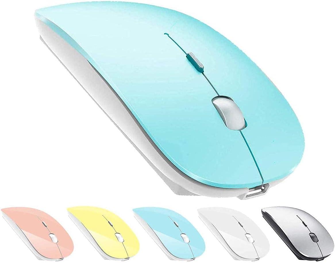 KEHIPI Rechargeable Wireless Mouse for MacBook Pro/ Air,Bluetooth Mouse for Laptop/PC/Mac/iPad pro/Computer BT blue