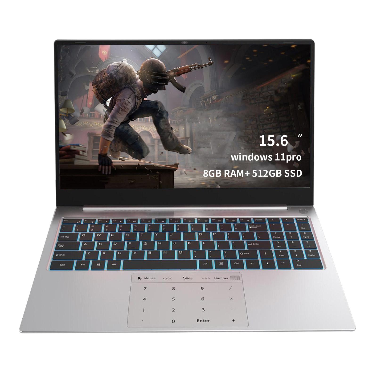 JSHIX Gaming Laptop Intel Celeron 15.6″ Windows 11pro Home 8GB RAM 512GB HDD + 512 with Intel Celeron 5205U Intel UHD Graphics 600, 7000mAhMini HDMI,dual-band WiFi, smart touch pad, USB3.0, Bluetooth