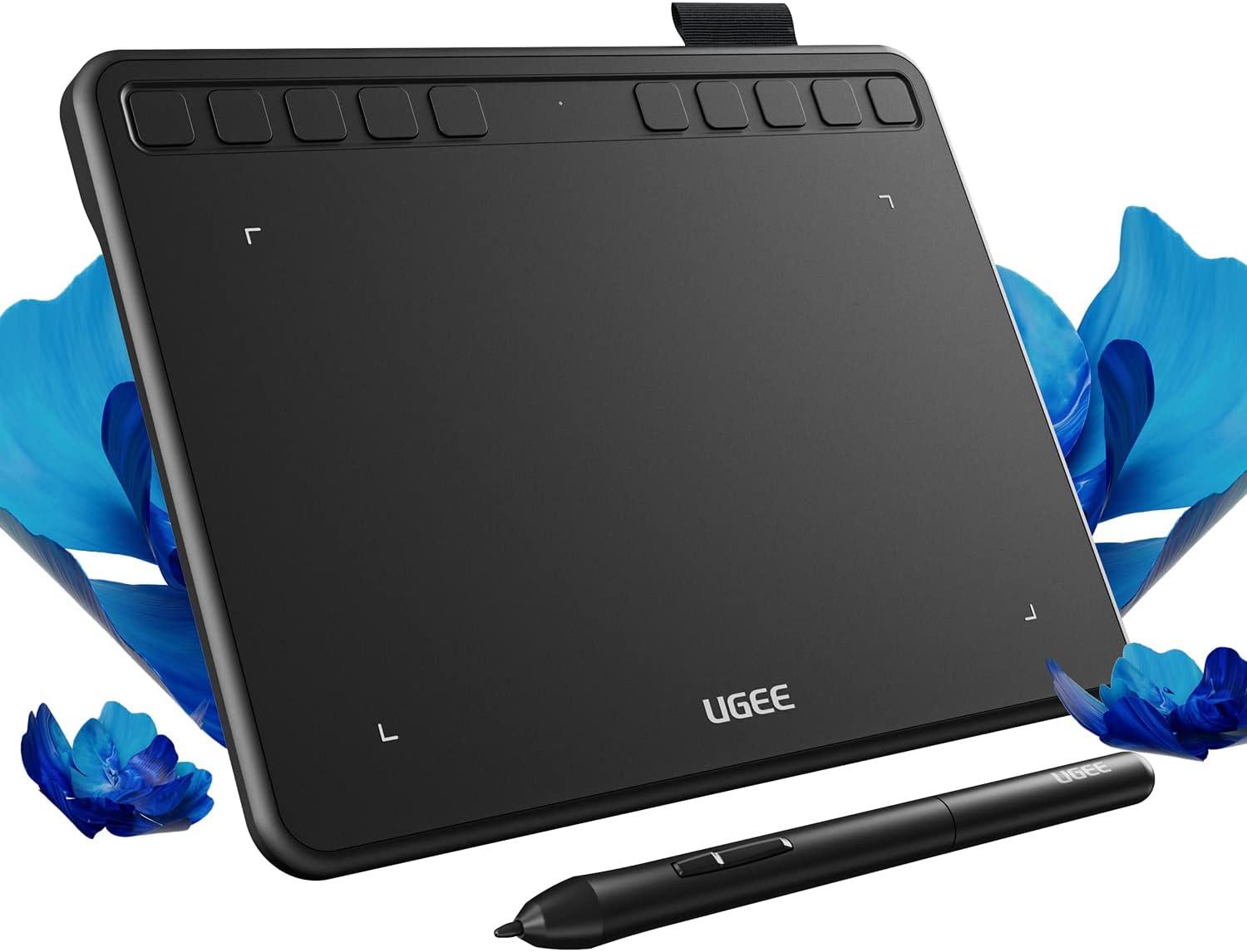 Graphics Drawing Tablet, UGEE S640 Digital Drawing Pad with 10 Hot Keys, 6.5×4 inch Pen Tablet with 8192 Levels Battery-Free Stylus Support Android/Windows/Mac OS/Chrome OS/Linux