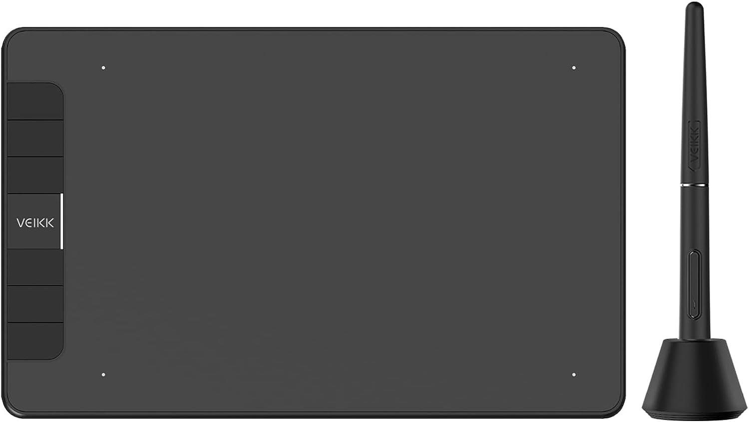 VEIKK VK640 Drawing Tablet 6 x4 inch OSU Tablet with Battery-Free Stylus for Android, Windows, Mac, Chrome, Linux OS, Support Tilt Function(8192 Level Pressure)