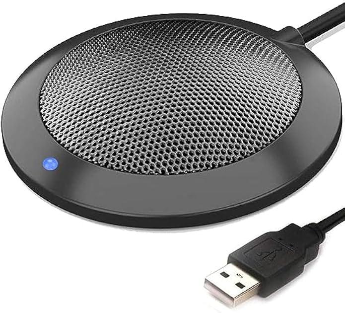 Conference USB Microphone, Computer Desktop Mic with LED Indicator, TKGOU Plug & Play Omnidirectional Condenser PC Laptop Mics for Online Meeting/Class,Skype,Recording,Chatting,Zoom,(Windows/Mac OS X)