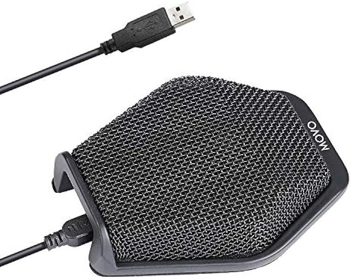 Movo MC1000 Conference USB Microphone for Computer Desktop and Laptop with 180° / 20′ Long Pick up Range Compatible with Windows and Mac for Dictation, Recording, YouTube, Conference Call, Skype