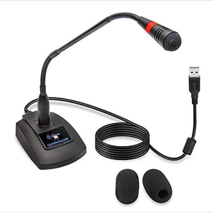 ECS WordSentry 19 Gooseneck Unidirectional USB Microphone with Mute Button, Streaming, Voice Over, Podcast, and Gaming External Standalone Mic