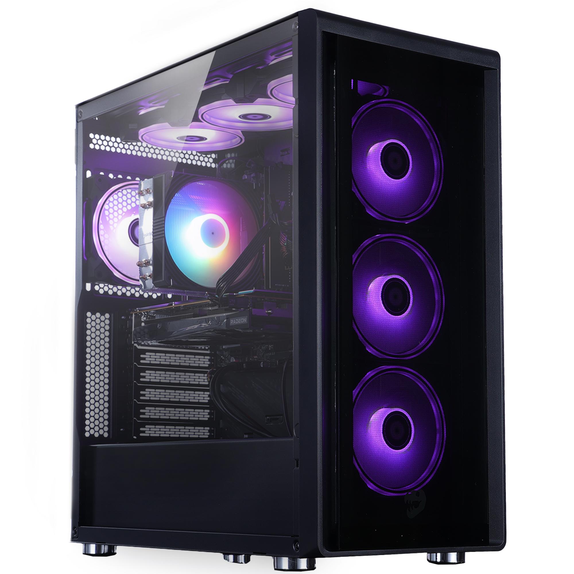 Mloong Gaming PC Desktop AMD Ryzen 5 5600 (Up to 4.4GHz) CPU, GeForce RTX 4060, 1TB NVME SSD, 16GB DDR4 RAM 3200MHz, 600W PSU, 7ARGB Fans,Windows 11 Home 64-bit WIFI Gaming Desktop