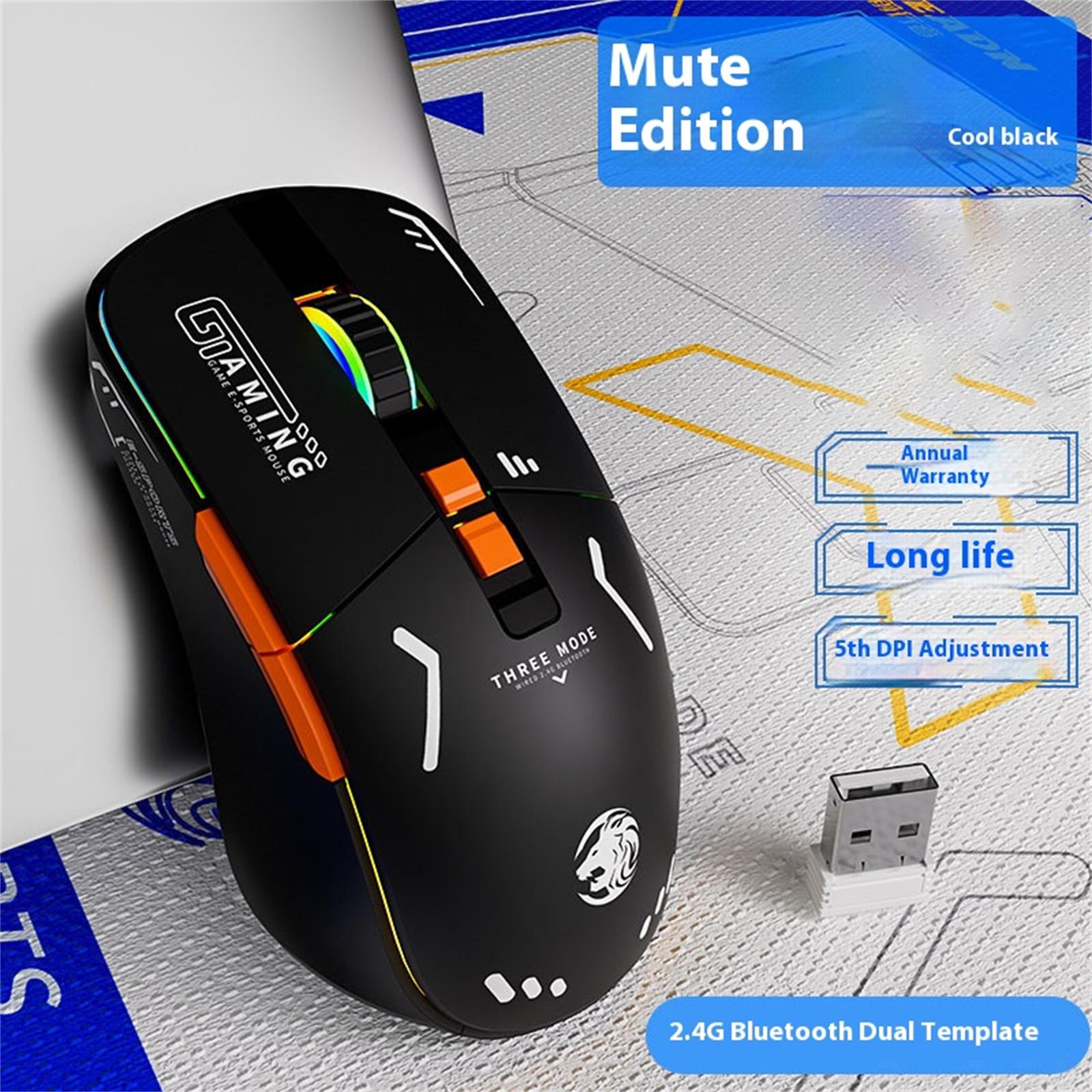 FANTECH  G308 Wireless Bluetooth Dual Mode Mecha Wireless  Gaming Mouse ,Rechargeable and silent computer office gaming special use,  4000 dpi,6 Buttons, RGB Lighting, G308 cool black
